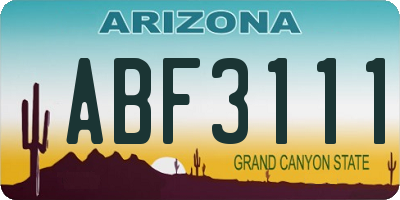 AZ license plate ABF3111
