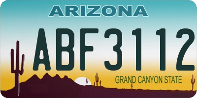 AZ license plate ABF3112