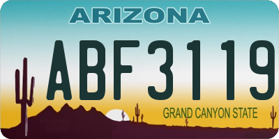 AZ license plate ABF3119