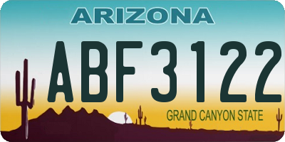AZ license plate ABF3122