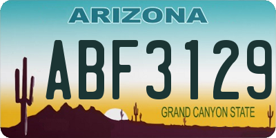 AZ license plate ABF3129