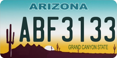 AZ license plate ABF3133
