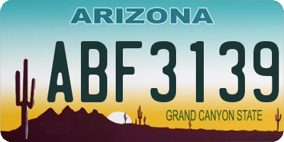 AZ license plate ABF3139