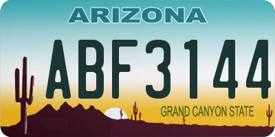 AZ license plate ABF3144