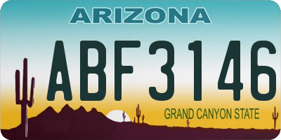 AZ license plate ABF3146