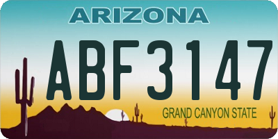 AZ license plate ABF3147