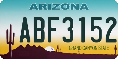 AZ license plate ABF3152