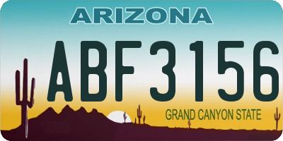 AZ license plate ABF3156