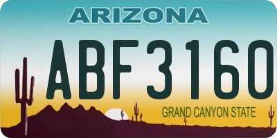 AZ license plate ABF3160