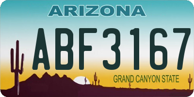 AZ license plate ABF3167
