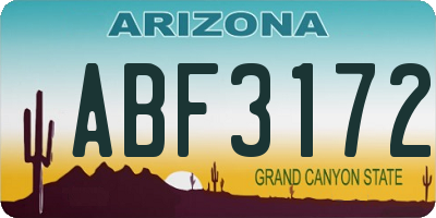 AZ license plate ABF3172