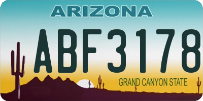 AZ license plate ABF3178
