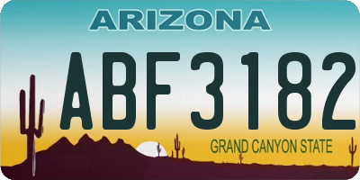 AZ license plate ABF3182