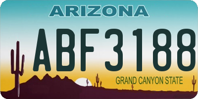 AZ license plate ABF3188