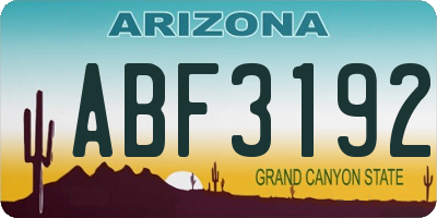 AZ license plate ABF3192