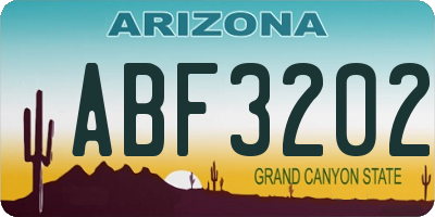 AZ license plate ABF3202