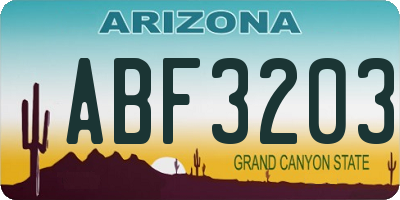 AZ license plate ABF3203