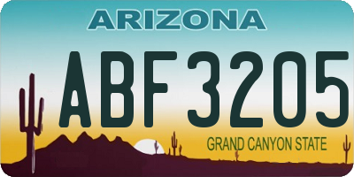 AZ license plate ABF3205