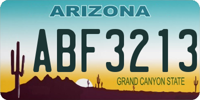AZ license plate ABF3213