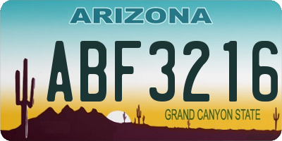 AZ license plate ABF3216