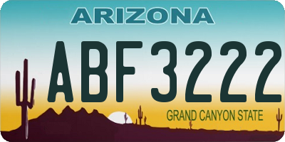 AZ license plate ABF3222