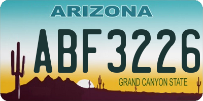 AZ license plate ABF3226