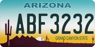 AZ license plate ABF3232