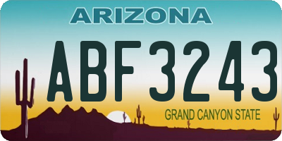 AZ license plate ABF3243