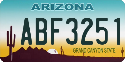 AZ license plate ABF3251