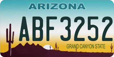 AZ license plate ABF3252