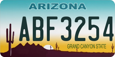 AZ license plate ABF3254