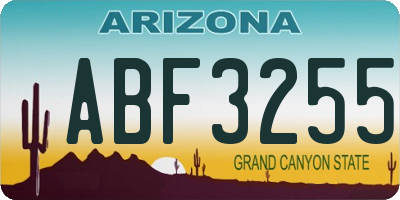 AZ license plate ABF3255