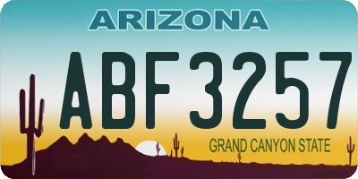 AZ license plate ABF3257