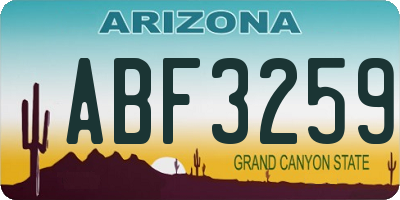 AZ license plate ABF3259