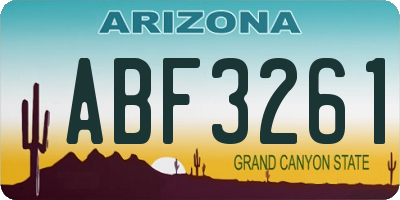 AZ license plate ABF3261
