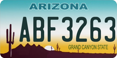 AZ license plate ABF3263