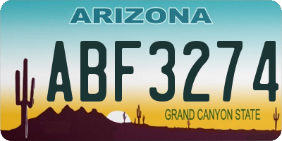 AZ license plate ABF3274