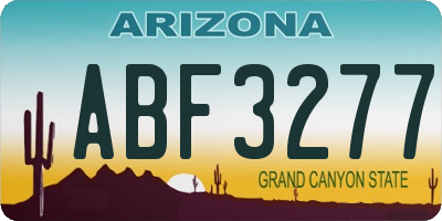 AZ license plate ABF3277