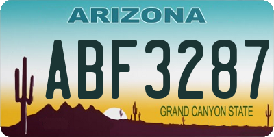 AZ license plate ABF3287