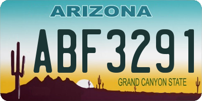 AZ license plate ABF3291