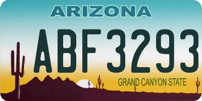 AZ license plate ABF3293