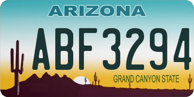 AZ license plate ABF3294