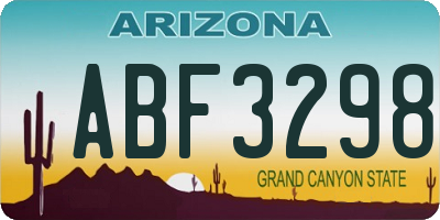 AZ license plate ABF3298
