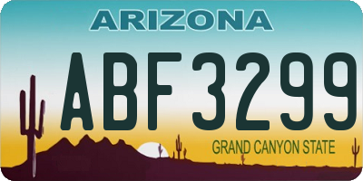 AZ license plate ABF3299