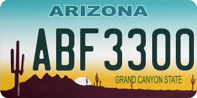 AZ license plate ABF3300