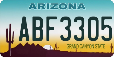 AZ license plate ABF3305