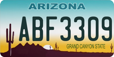 AZ license plate ABF3309