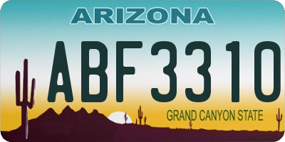 AZ license plate ABF3310