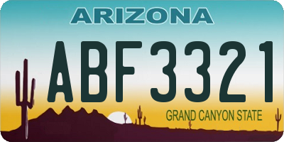 AZ license plate ABF3321