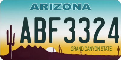 AZ license plate ABF3324